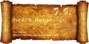 Turák Ibolya névjegykártya